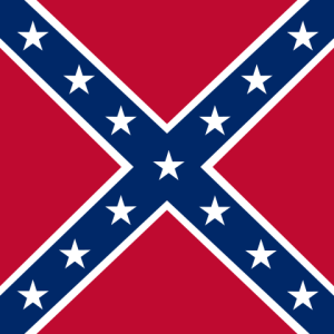 Square land battle flag of Confederate States of America.