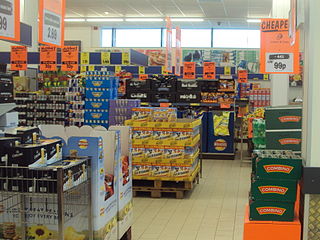 he interior of a Lidl store in Nottingham, England. Photo by Besijollen.